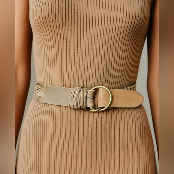 Women's leather belt Brown Size M/L - Picture 1 of 13